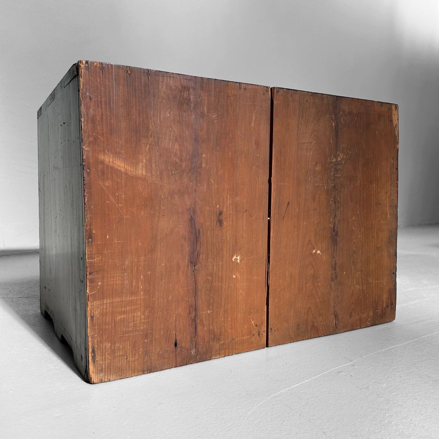 Meiji Era Minimalist Display Cabinet with Drawers, Japanese Tansu Storage Piece