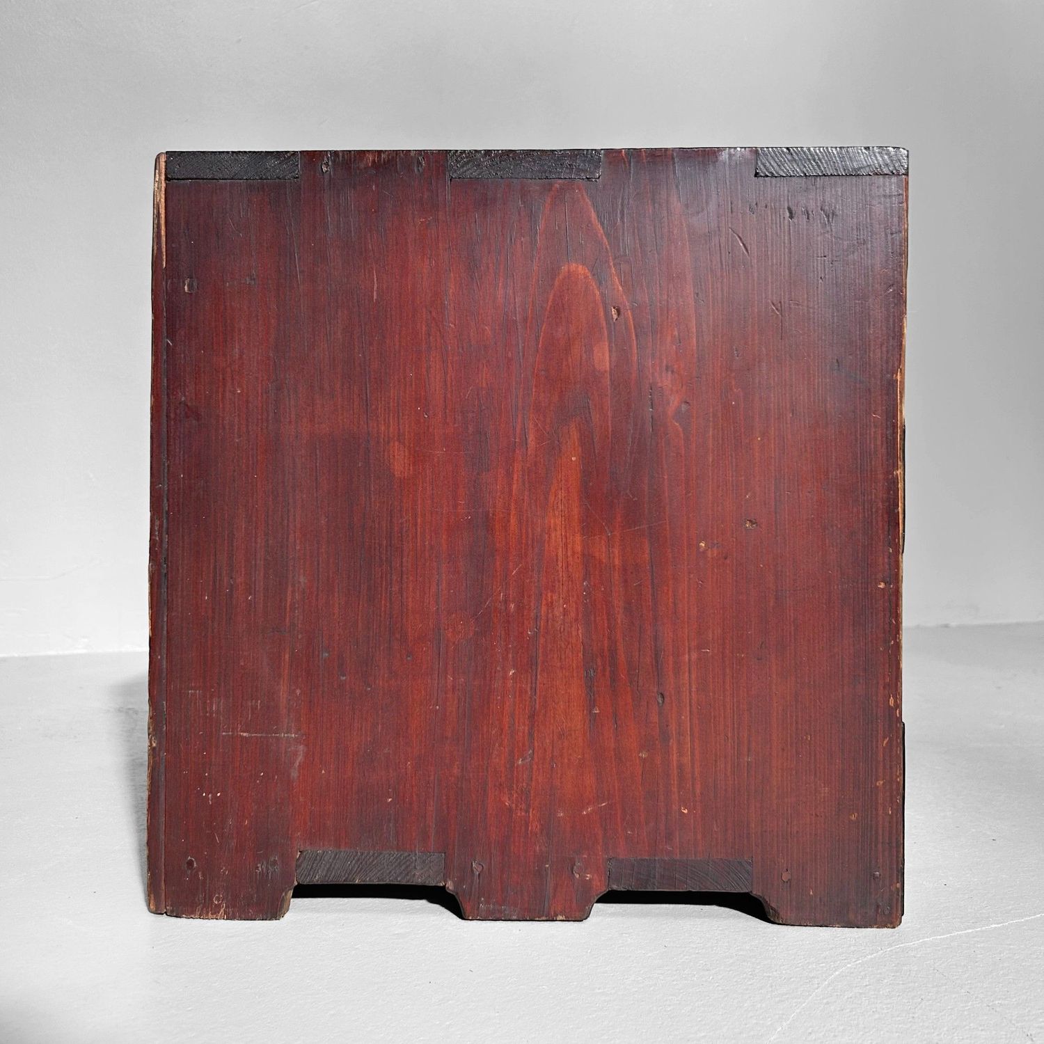 Meiji Era Minimalist Display Cabinet with Drawers, Japanese Tansu Storage Piece