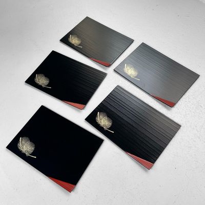 Vintage 1990s Japanese Echizen Wooden Serving Tray Set