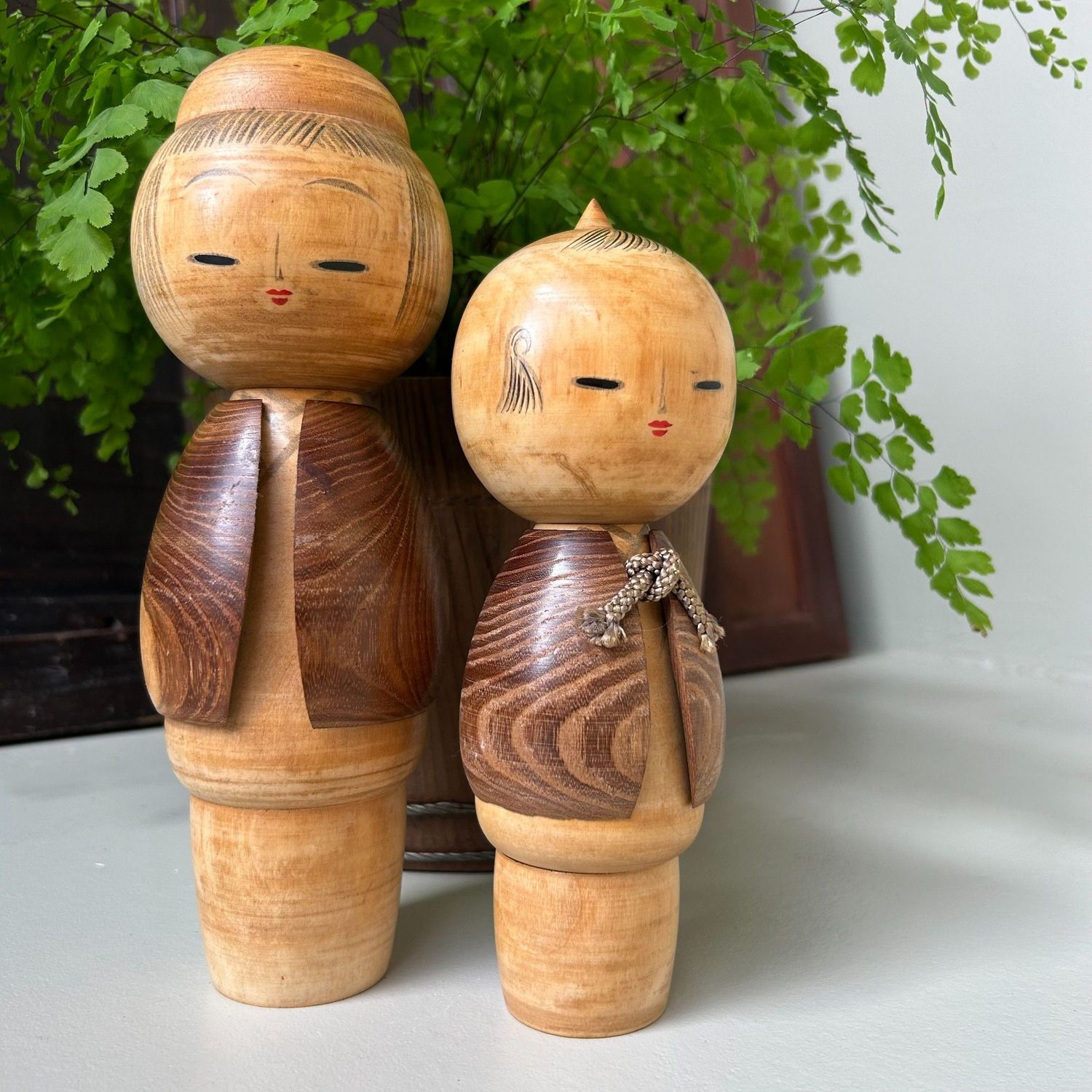 ​Vintage Sosaku Kokeshi Couple – Miyashita Hajime (ca. 1970s)