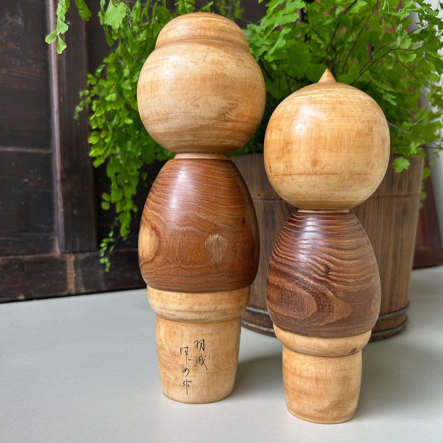 ​Vintage Sosaku Kokeshi Couple – Miyashita Hajime (ca. 1970s)