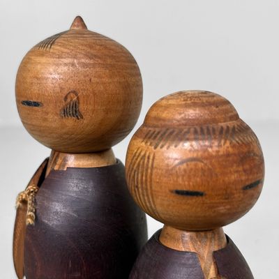 ​Vintage Sosaku Kokeshi Couple – Miyashita Hajime (ca. 1970s)