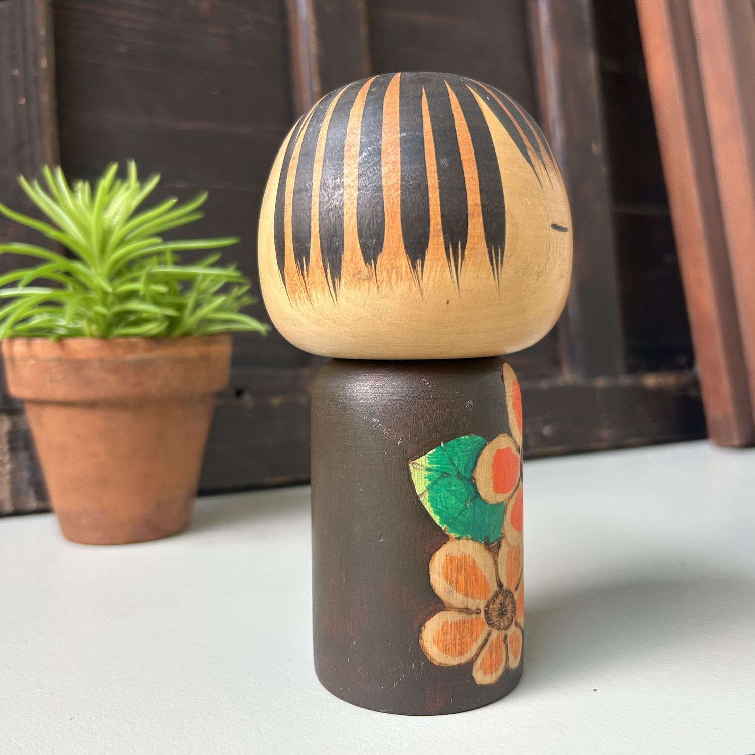 Vintage Jaren 60 Kokeshi van Yuji Kawase