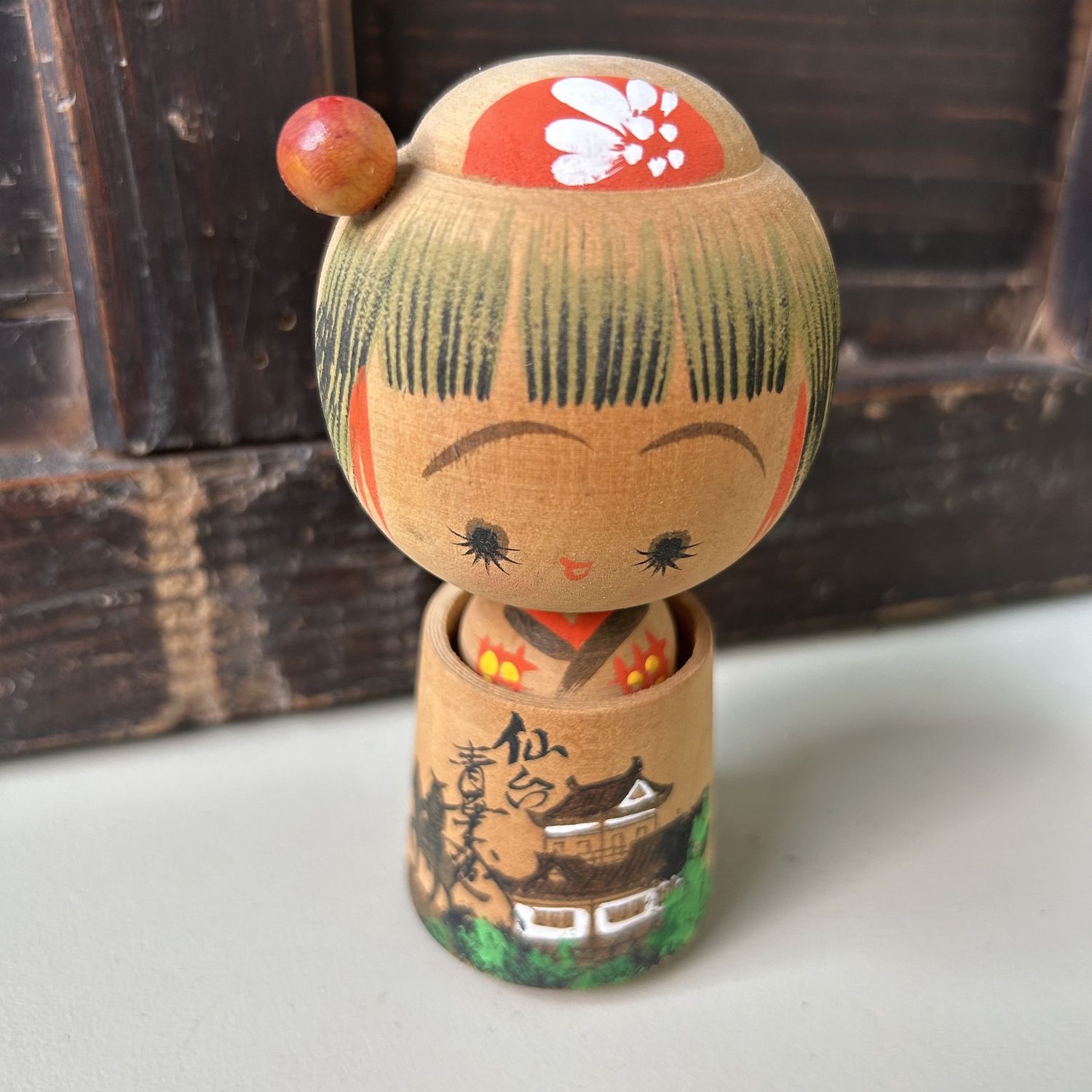 Vintage Kokeshi, Hirosaki Castle, jaren '60, Japan.