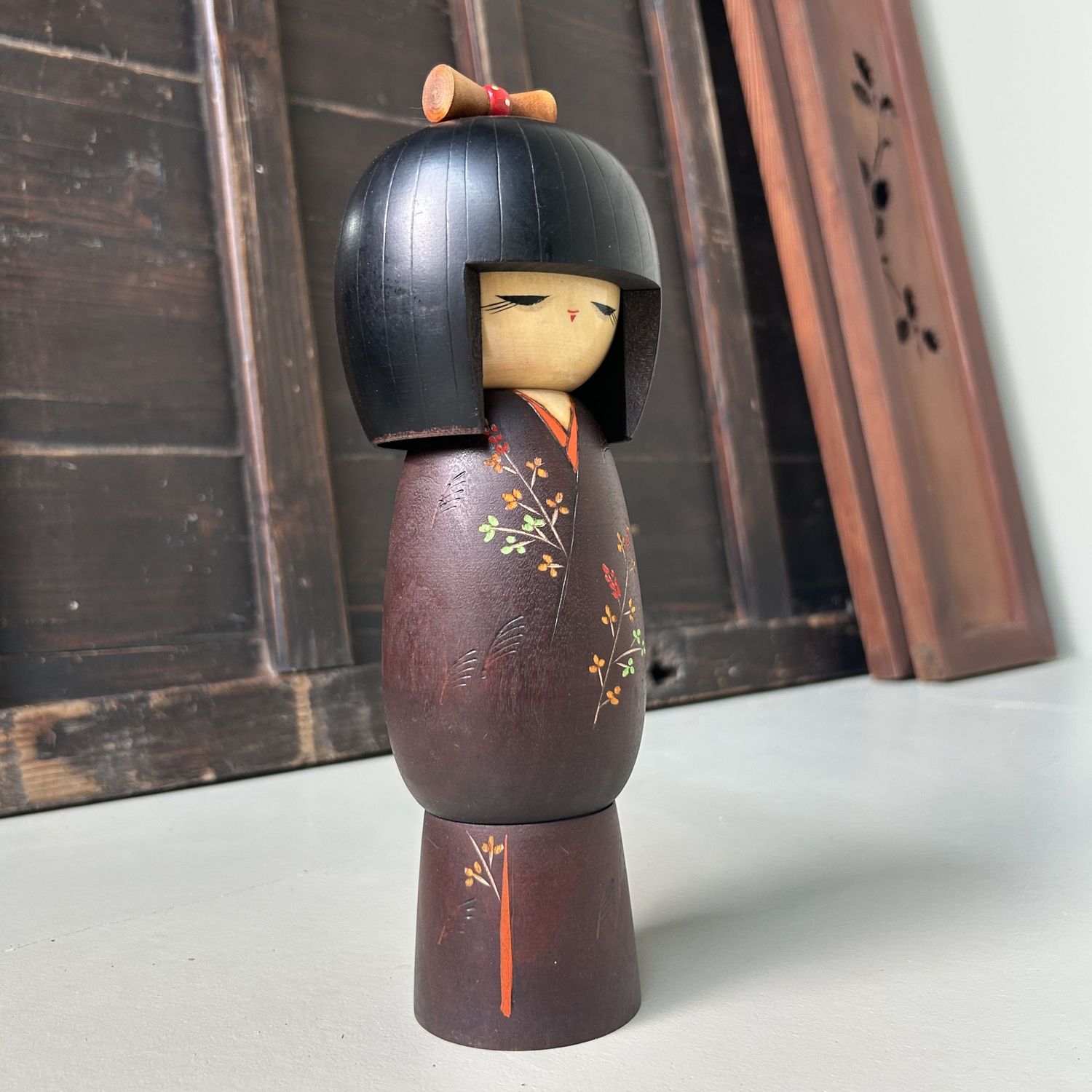 Vintage Kokeshi by Sadao Kishi –Robō 路傍, 1970s.