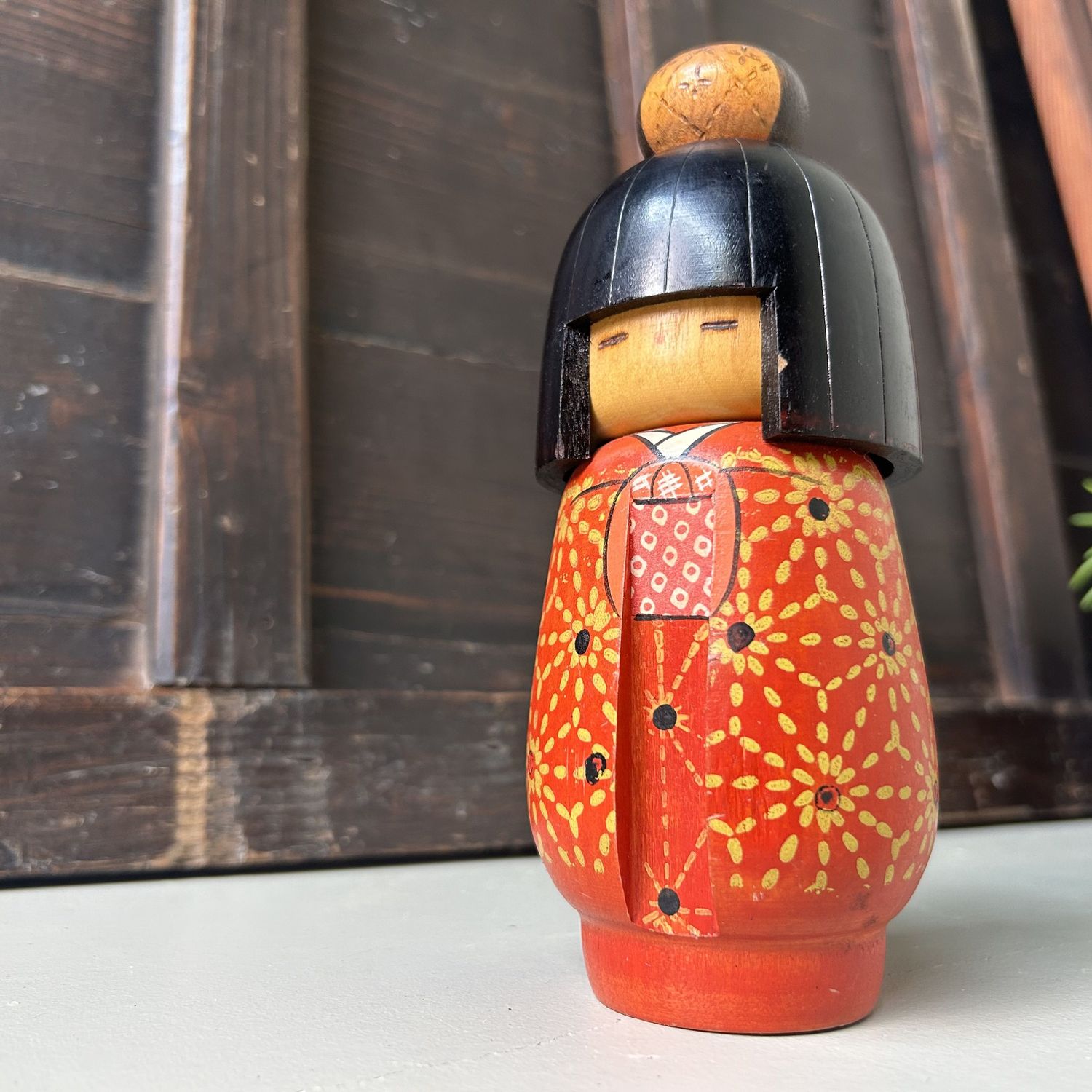 Charming Sōsaku Kokeshi by Kazuo Takamizawa, 1970s