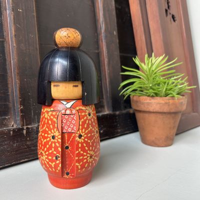 Charming Sōsaku Kokeshi by Kazuo Takamizawa, 1970s