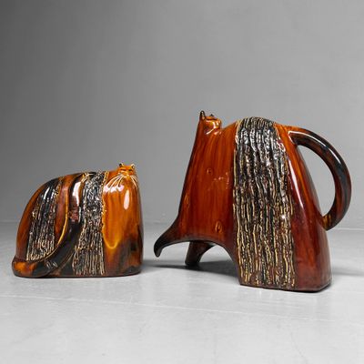Set Decoratieve Katten – Keramiek - Engeland, jaren '70