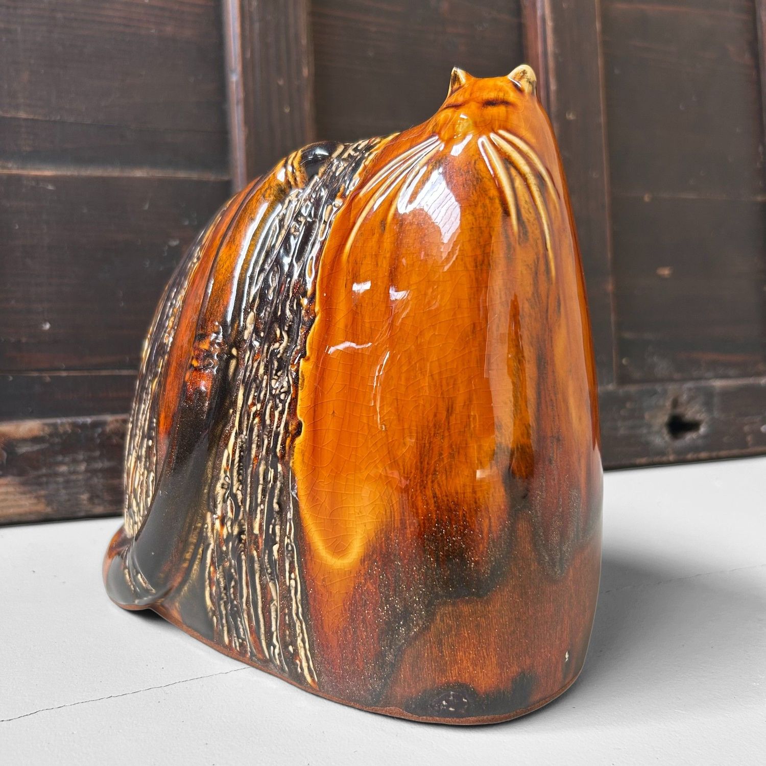 Vintage Ceramic Cat Duo – English, 1970s