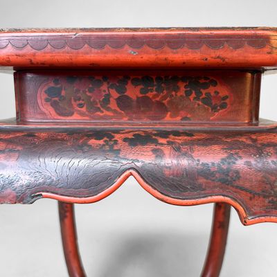 Antique Chinese Altar Stand with Lacquer Decoration – 19th Century
