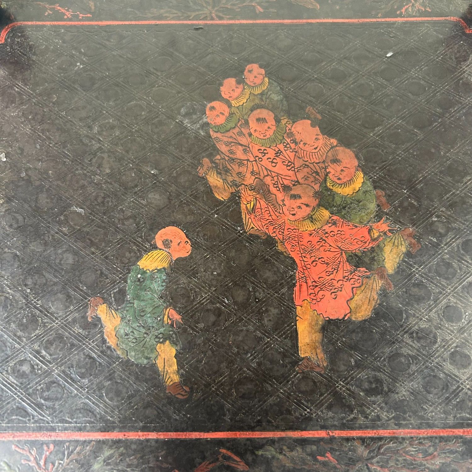 Antique Chinese Altar Stand with Lacquer Decoration – 19th Century