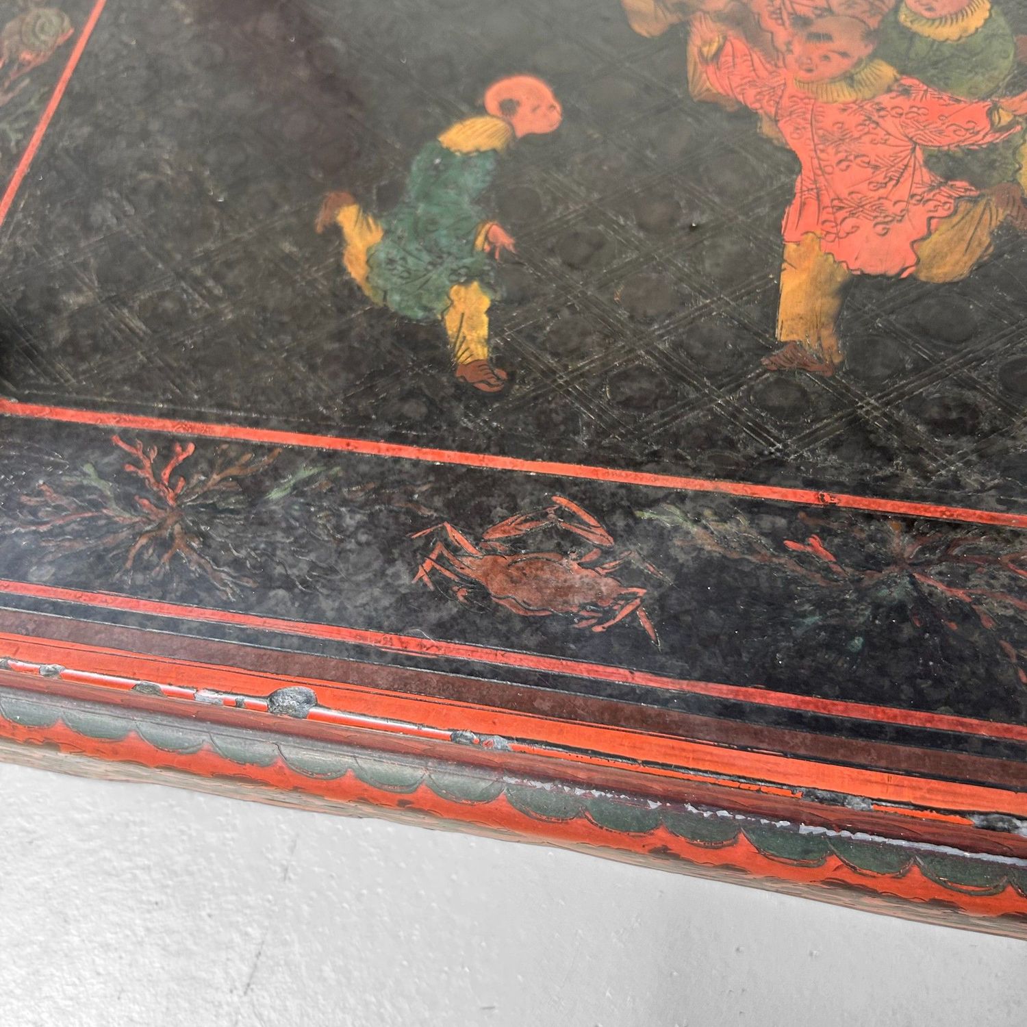 Antique Chinese Altar Stand with Lacquer Decoration – 19th Century