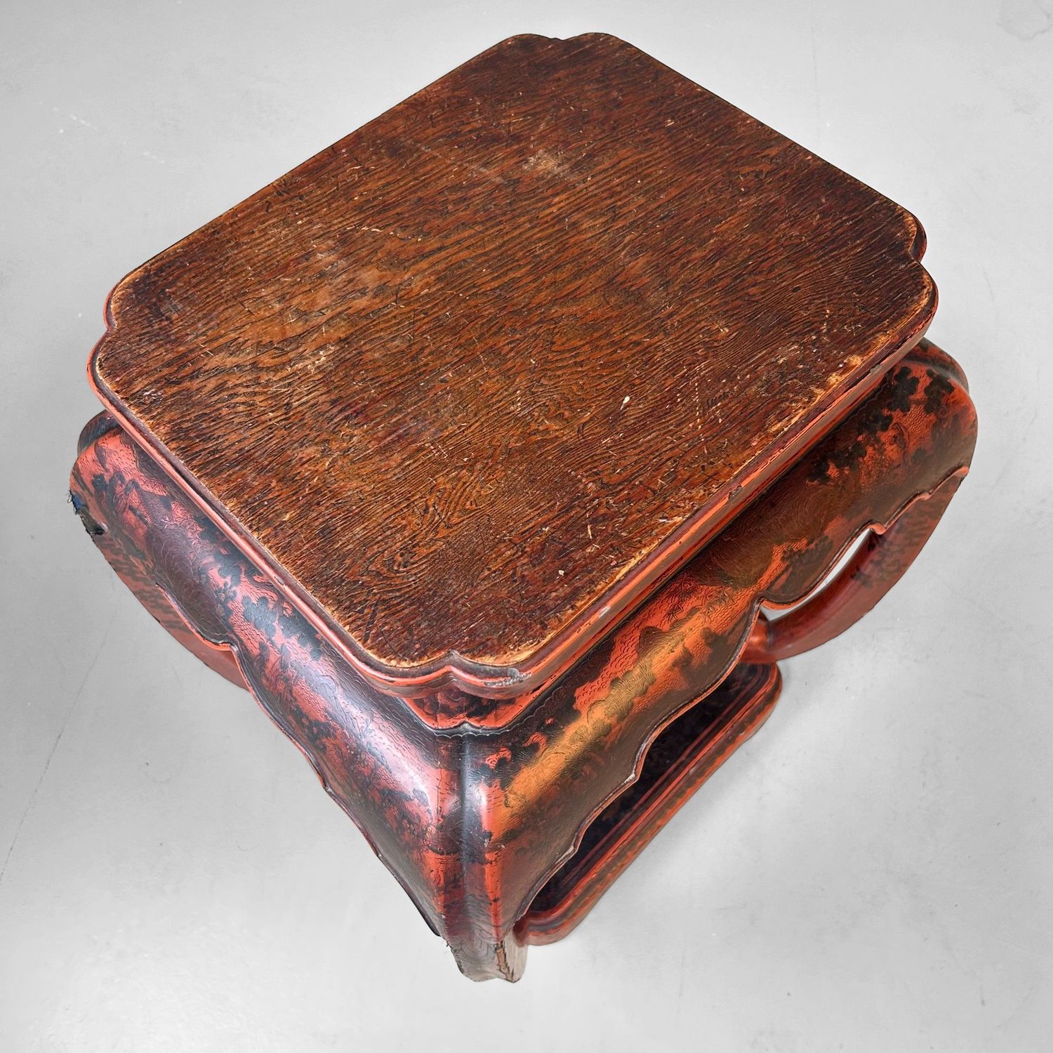 Antique Chinese Altar Stand with Lacquer Decoration – 19th Century