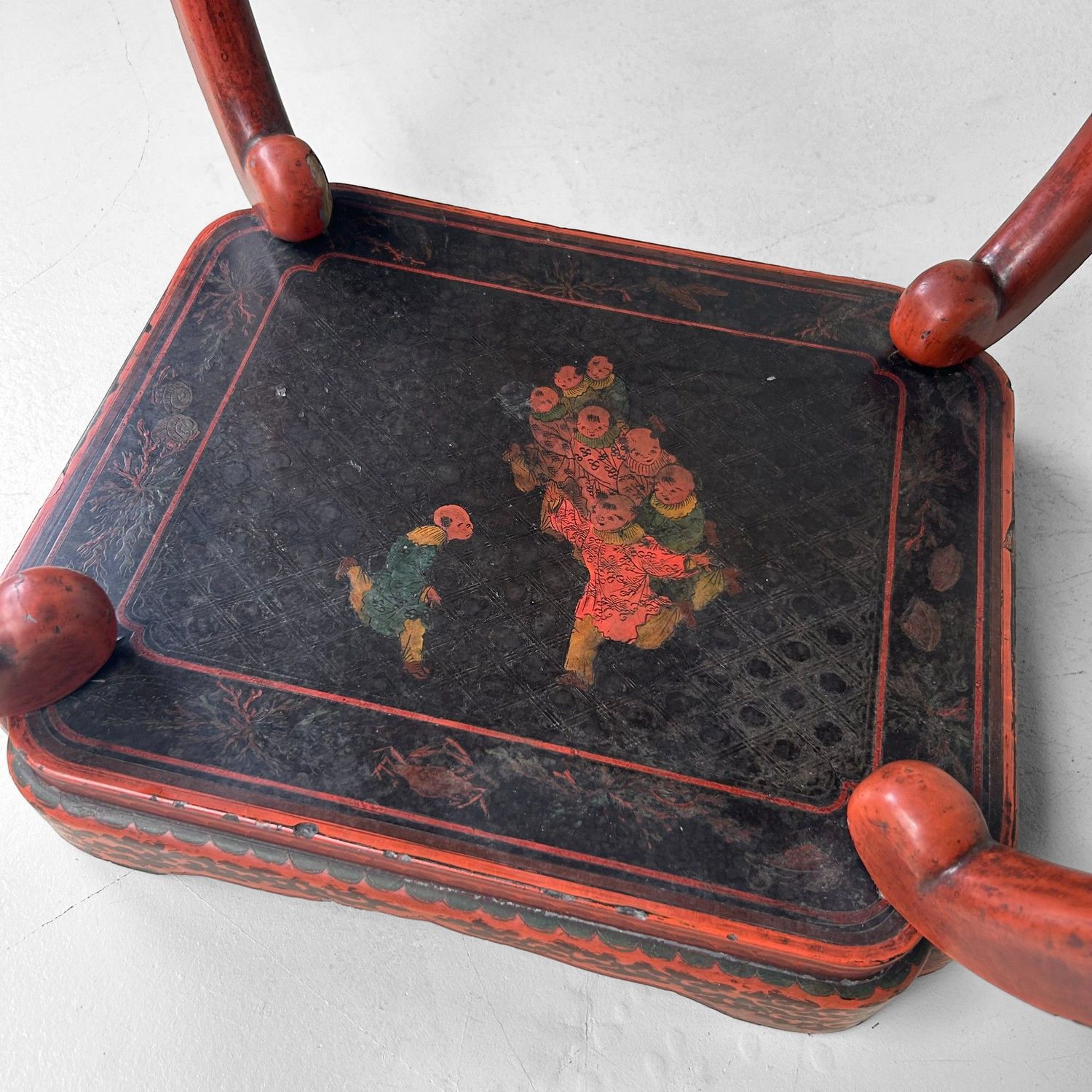 Antique Chinese Altar Stand with Lacquer Decoration – 19th Century