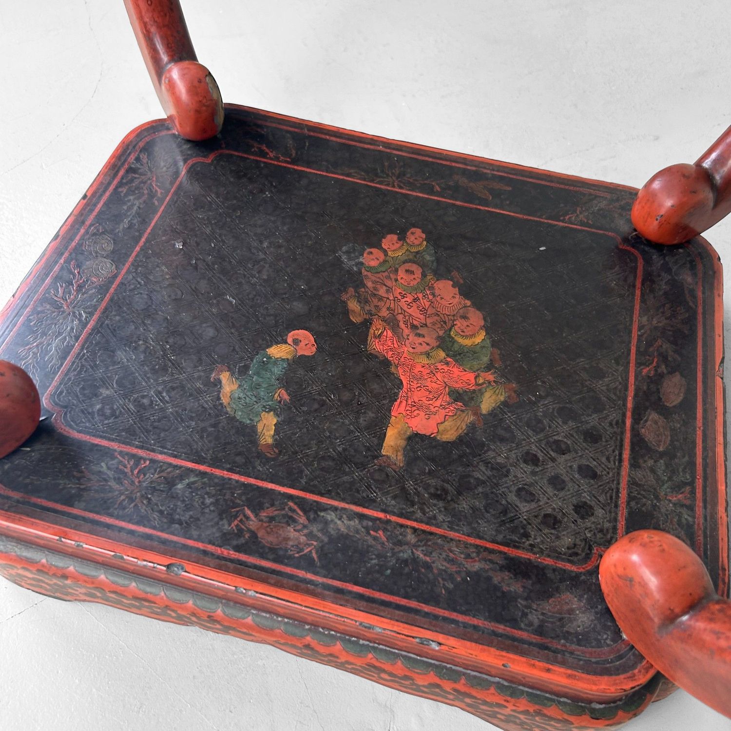 Antique Chinese Altar Stand with Lacquer Decoration – 19th Century