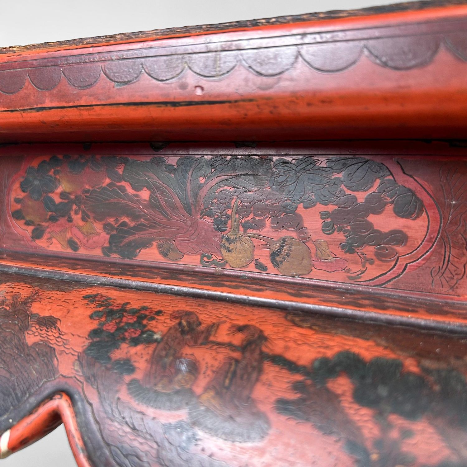 Antique Chinese Altar Stand with Lacquer Decoration – 19th Century