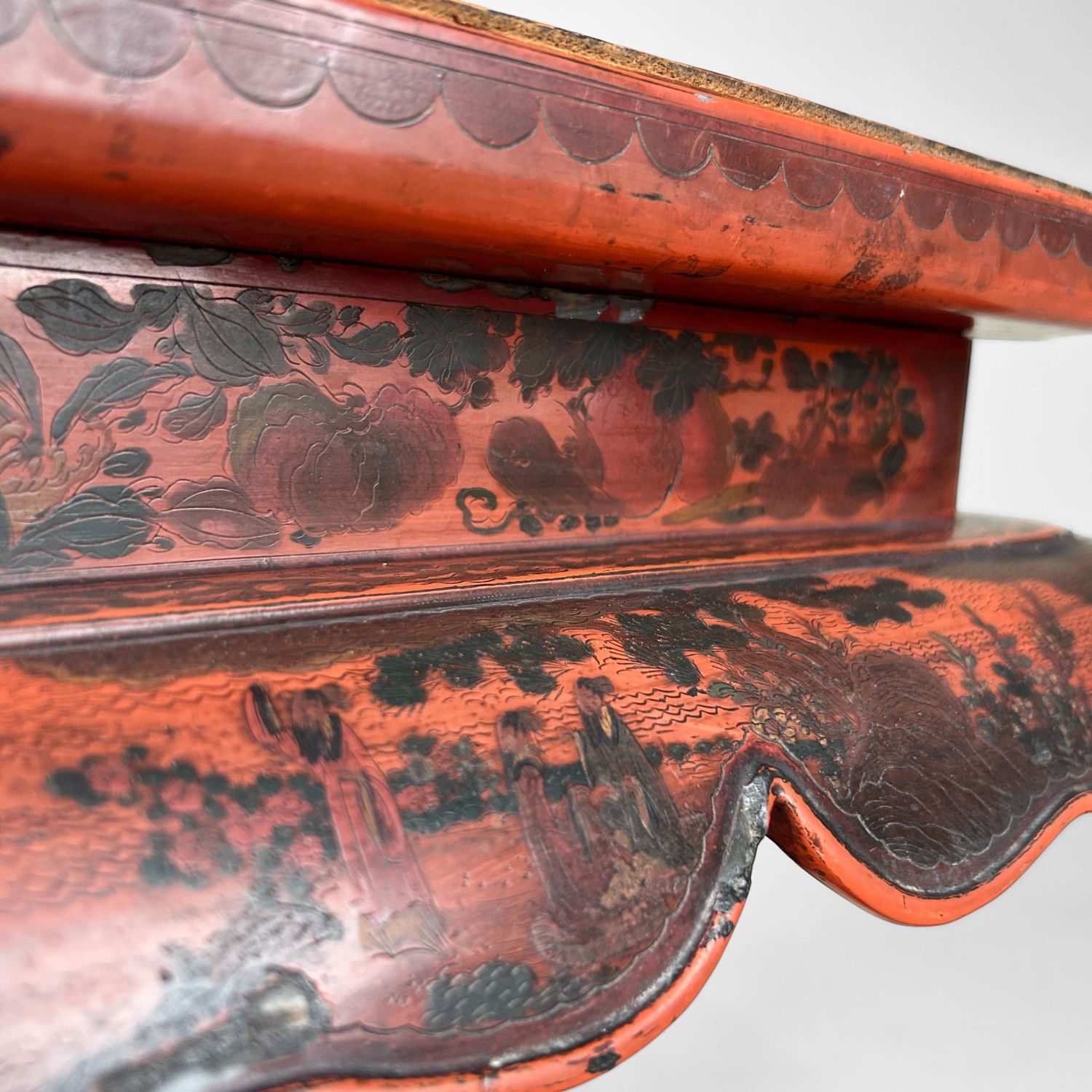 Antique Chinese Altar Stand with Lacquer Decoration – 19th Century