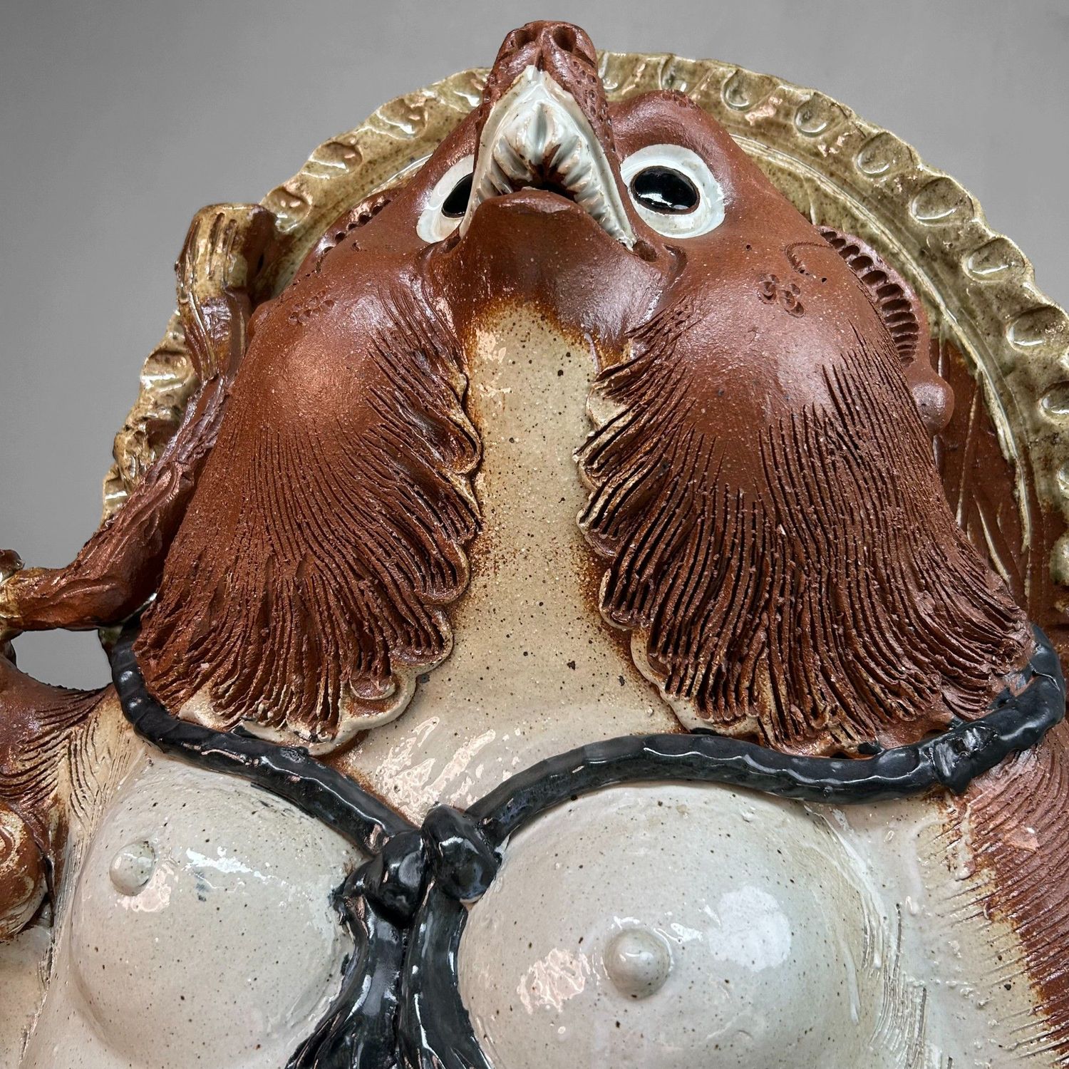 Grote Japanse Tanuki van Shigaraki-keramiek – ca. 1960