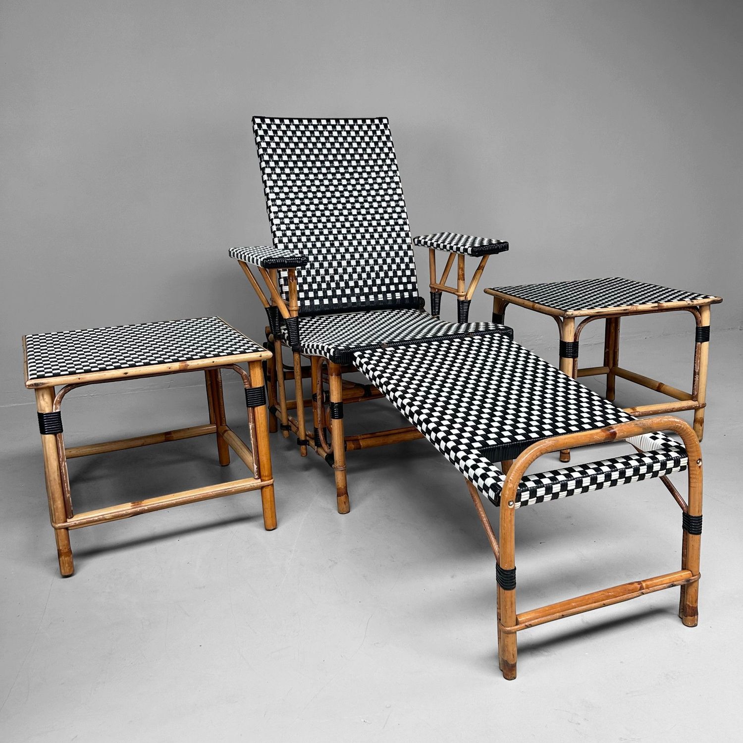 Maison Louis Drucker – Vintage Chaise Longue Set, 1920s Style