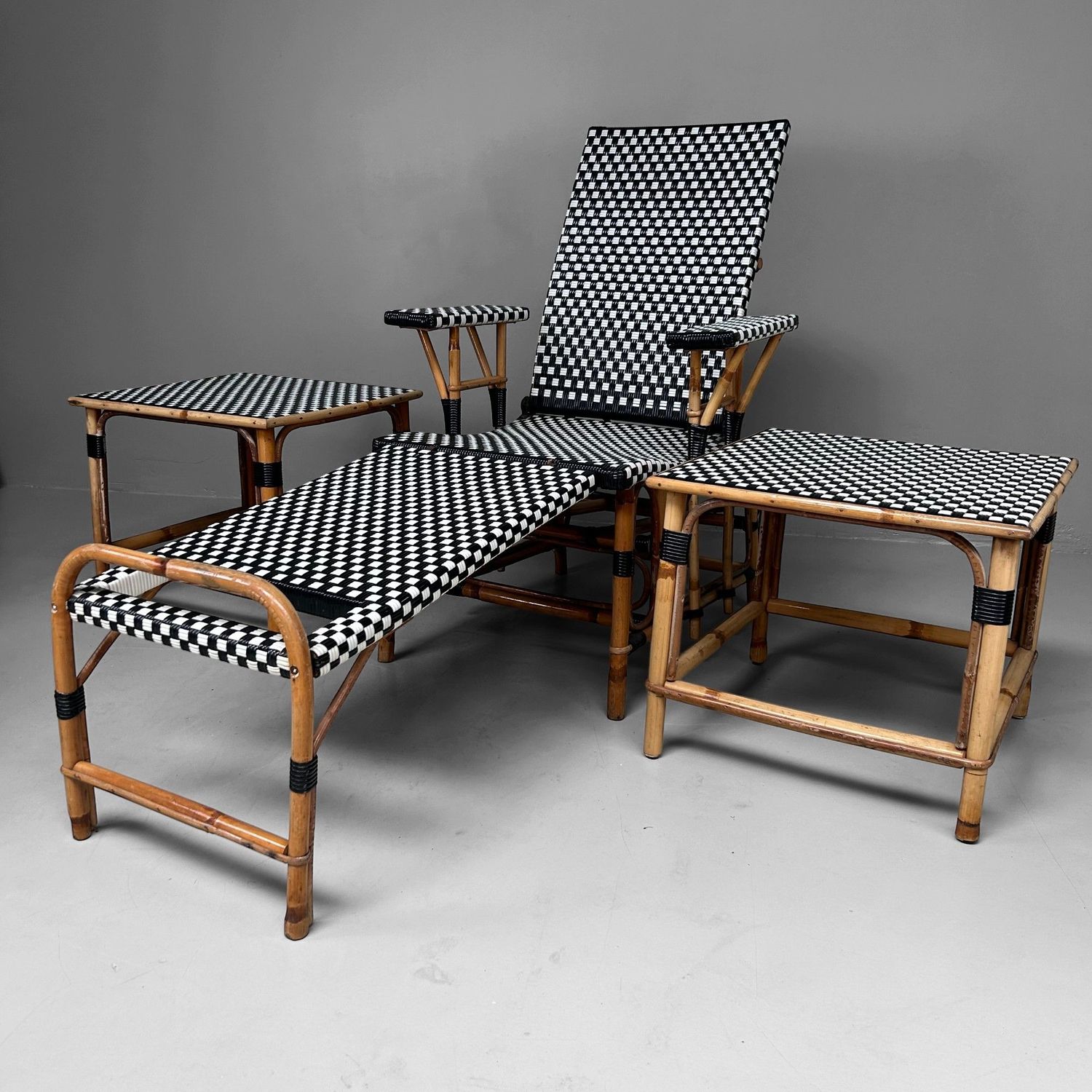 Maison Louis Drucker – Vintage Chaise Longue Set, 1920s Style