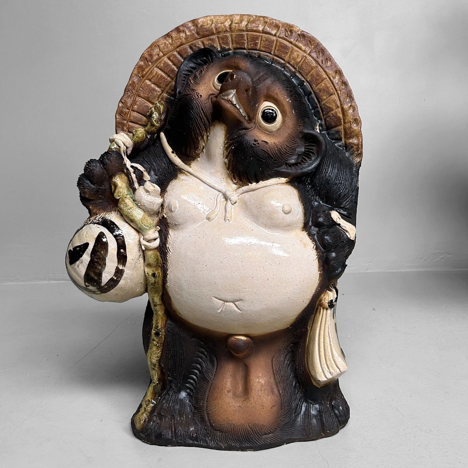 Vintage Japanse Tanuki van Shigaraki-keramiek – ca. 1960