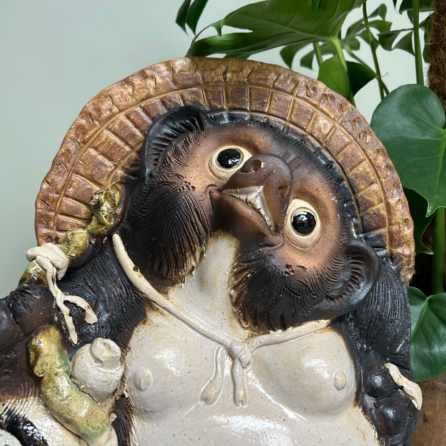 Vintage Japanse Tanuki van Shigaraki-keramiek – ca. 1960