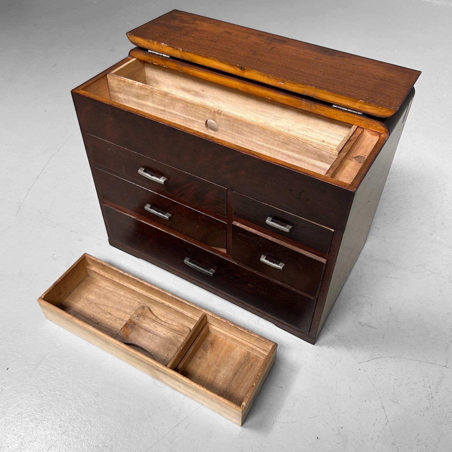 Vintage Japans Haribako Naaikastje met Verborgen Lade – Jaren ’40