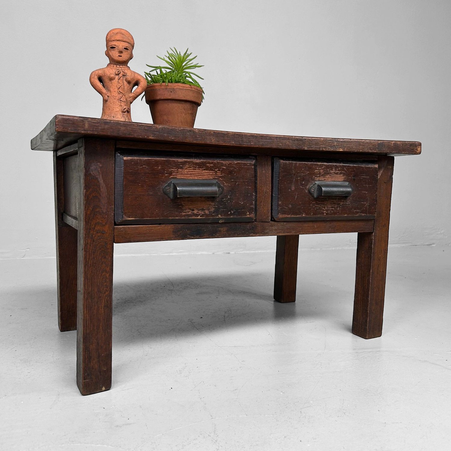 1920s–1930s Minimalist Japanese Desk with Drawers