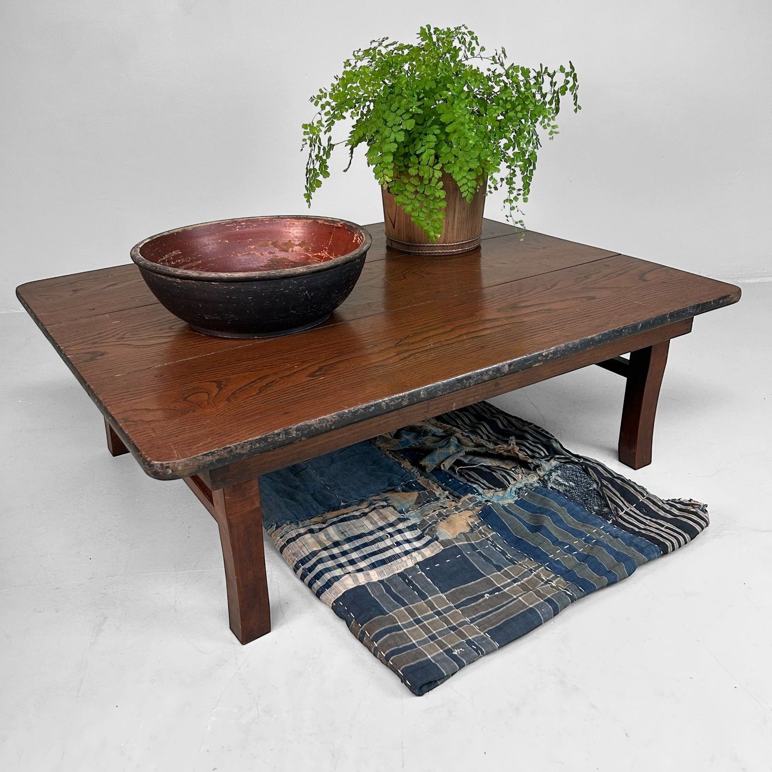 Vintage Japanese Wooden Folding Leg Table - 1920s Antique Piece.