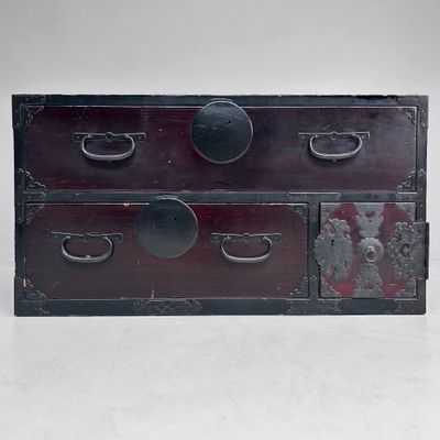Lage Japanse Tansu Kast – Authentiek Shōwa-periode Meubel ca. 1930