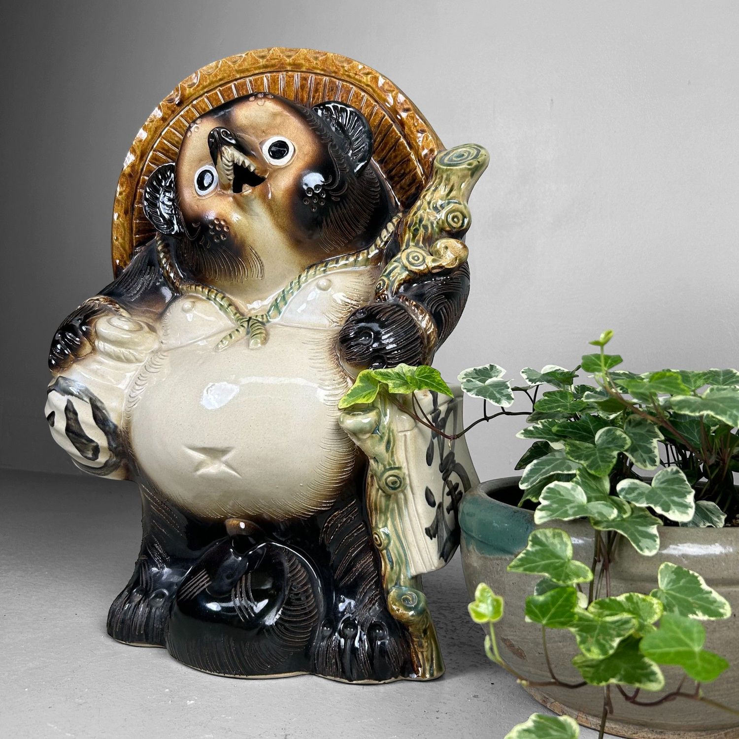 Vintage Japanse Tanuki, Shigaraki, ca. 1970