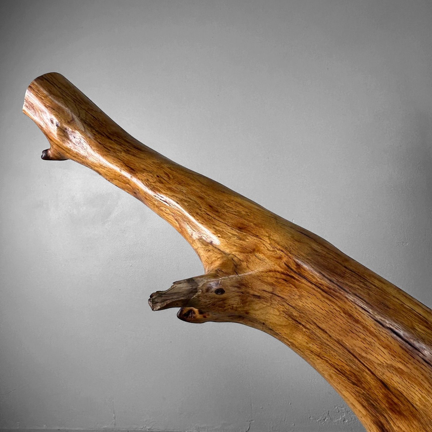 Zeldzame Japanse Wortelhoutsculptuur – Gelakt Hout, ca. jaren 1940