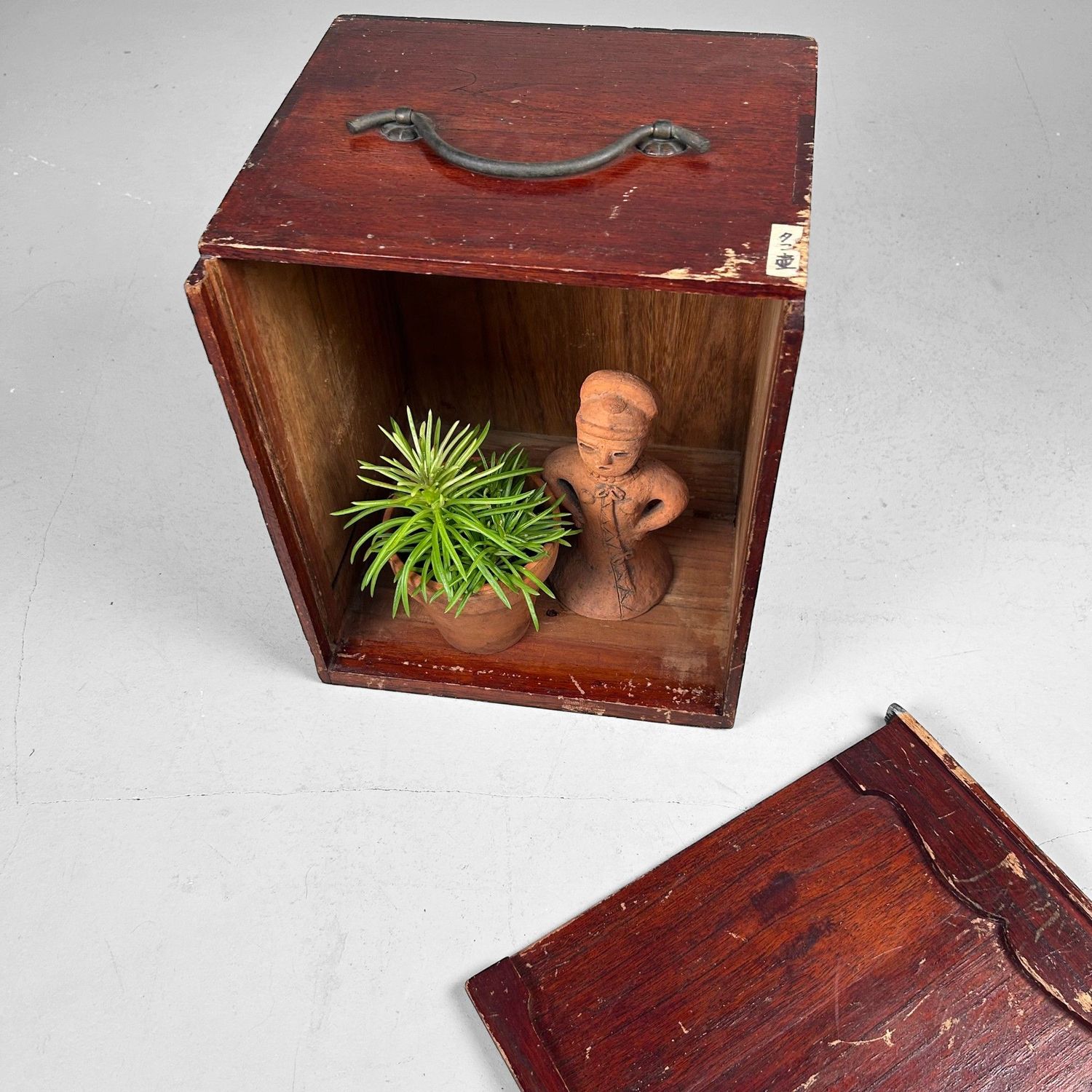 Antieke Houten Opbergkist, Meiji periode, Japan.