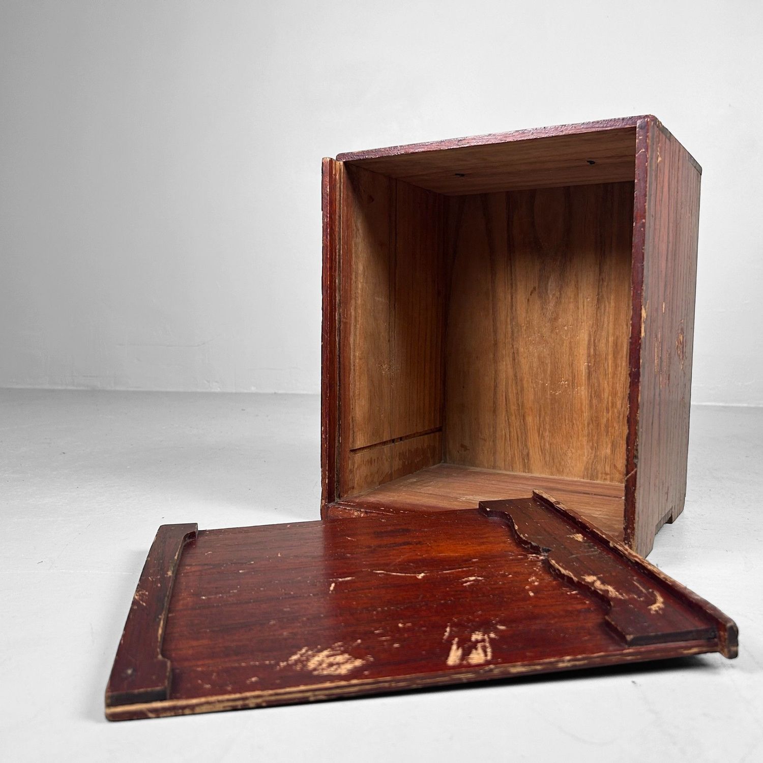 Antieke Houten Opbergkist, Meiji periode, Japan.