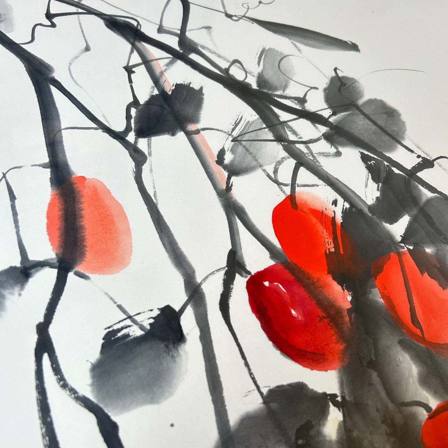 Traditional Japanese Ink Art (Sumi-e) by Miyazawa Shōzan, 1980s