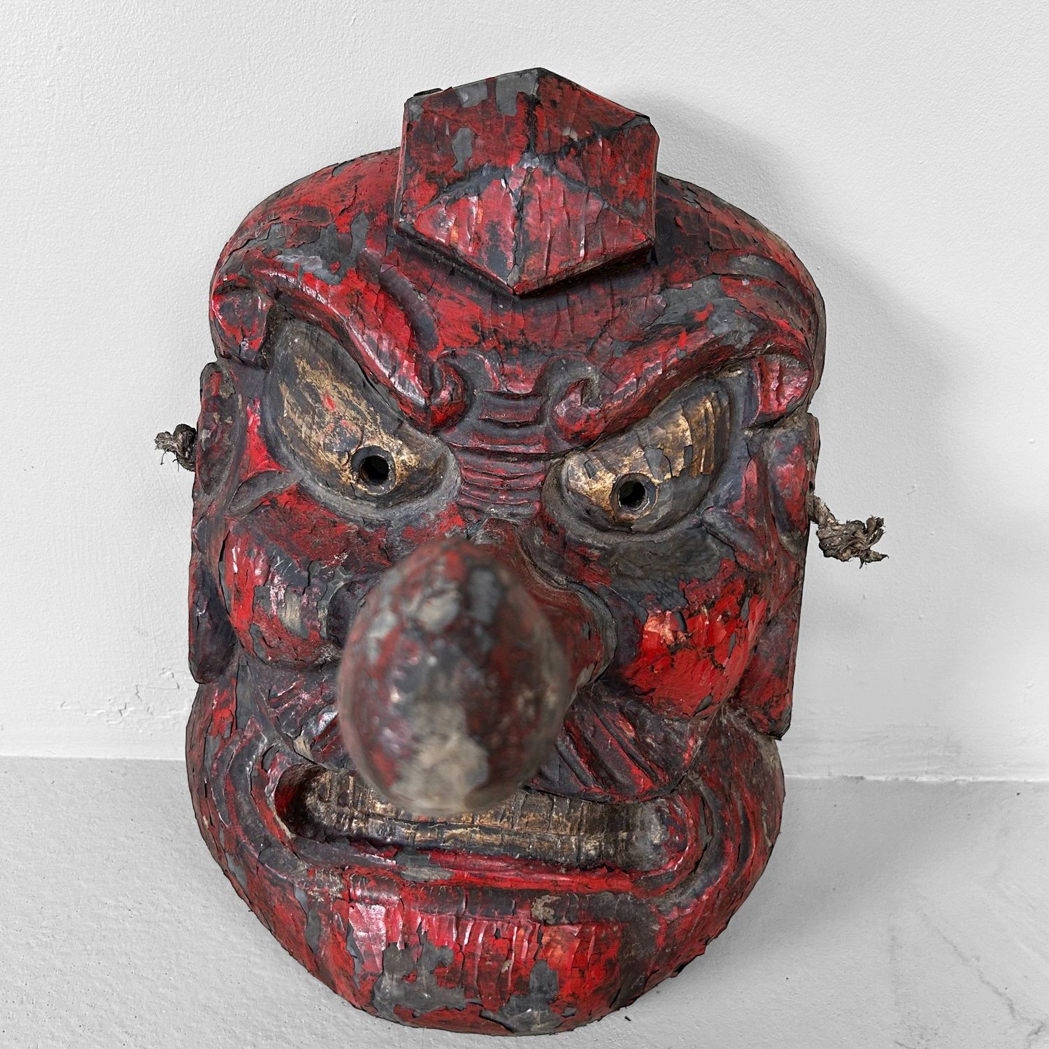 ​Authentiek Houten Tengu Masker, Japan