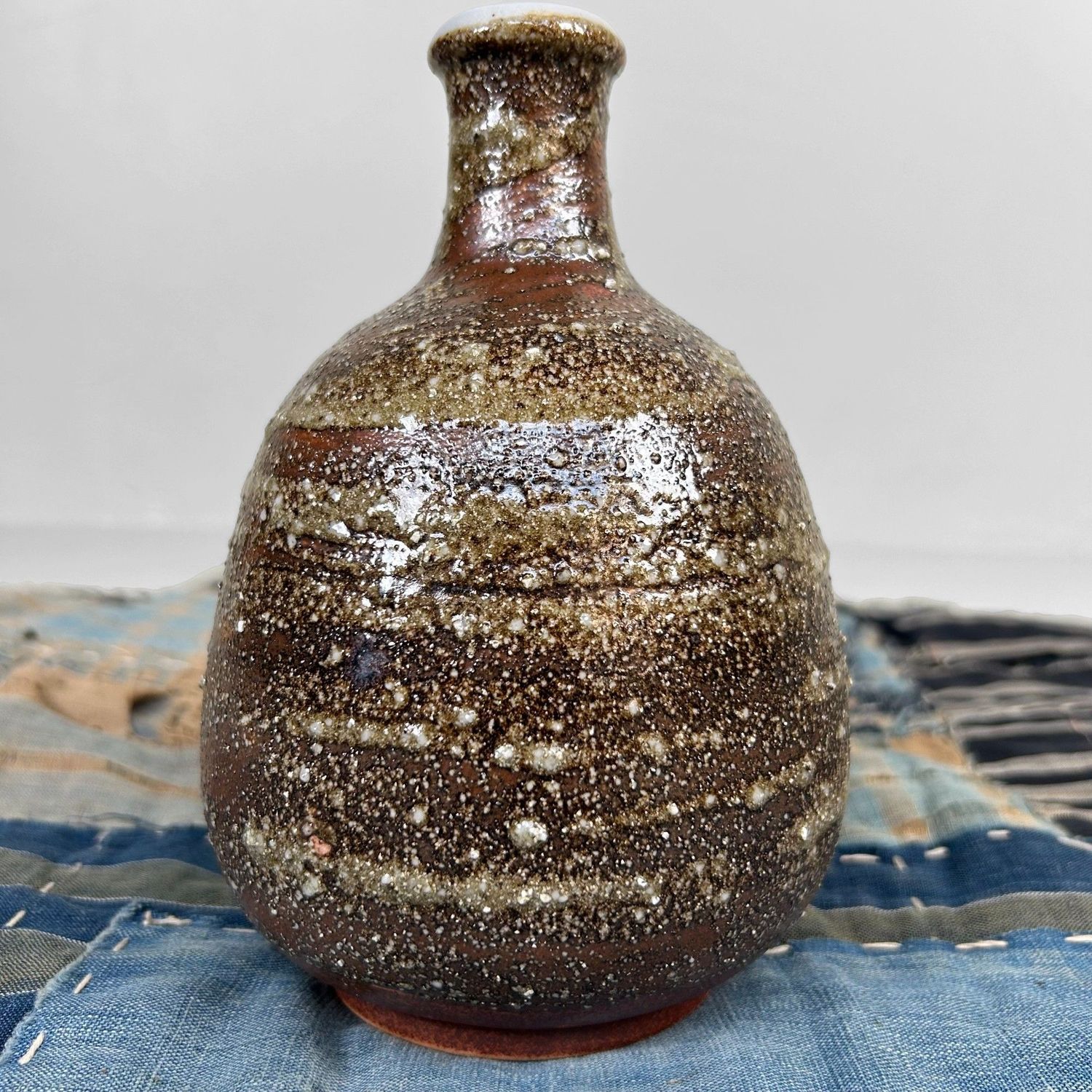 Vintage Japanese Shigaraki-yaki, Tokkuri - Ikebana Vase, 1980s