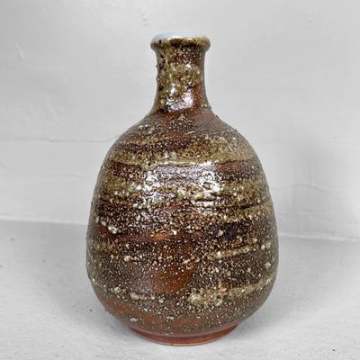 Vintage Japanese Shigaraki-yaki, Tokkuri - Ikebana Vase, 1980s