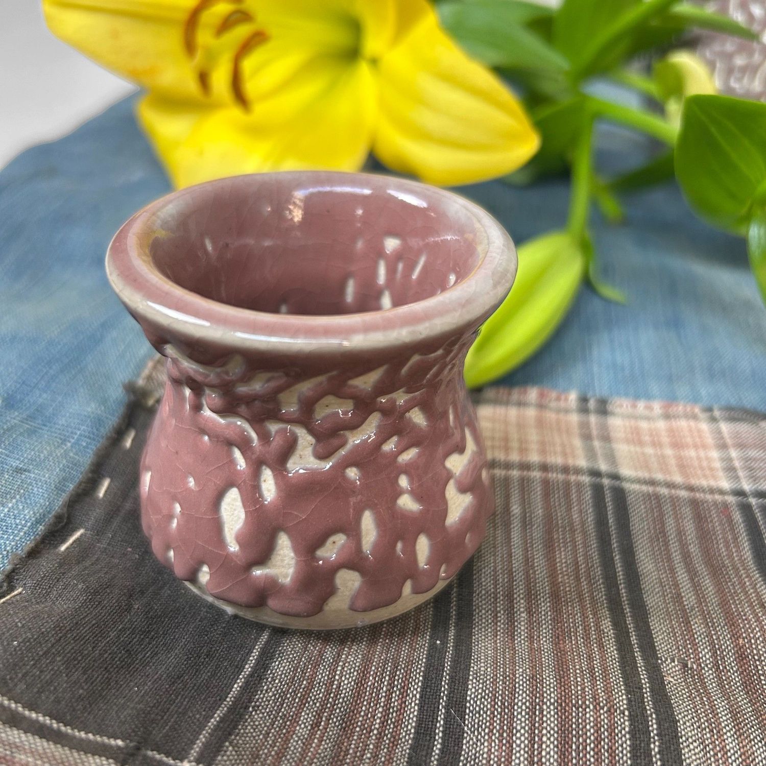 Japanese Tea Ceremony Set, Shiso-te Glaze by Noma Gazan, 1970s.