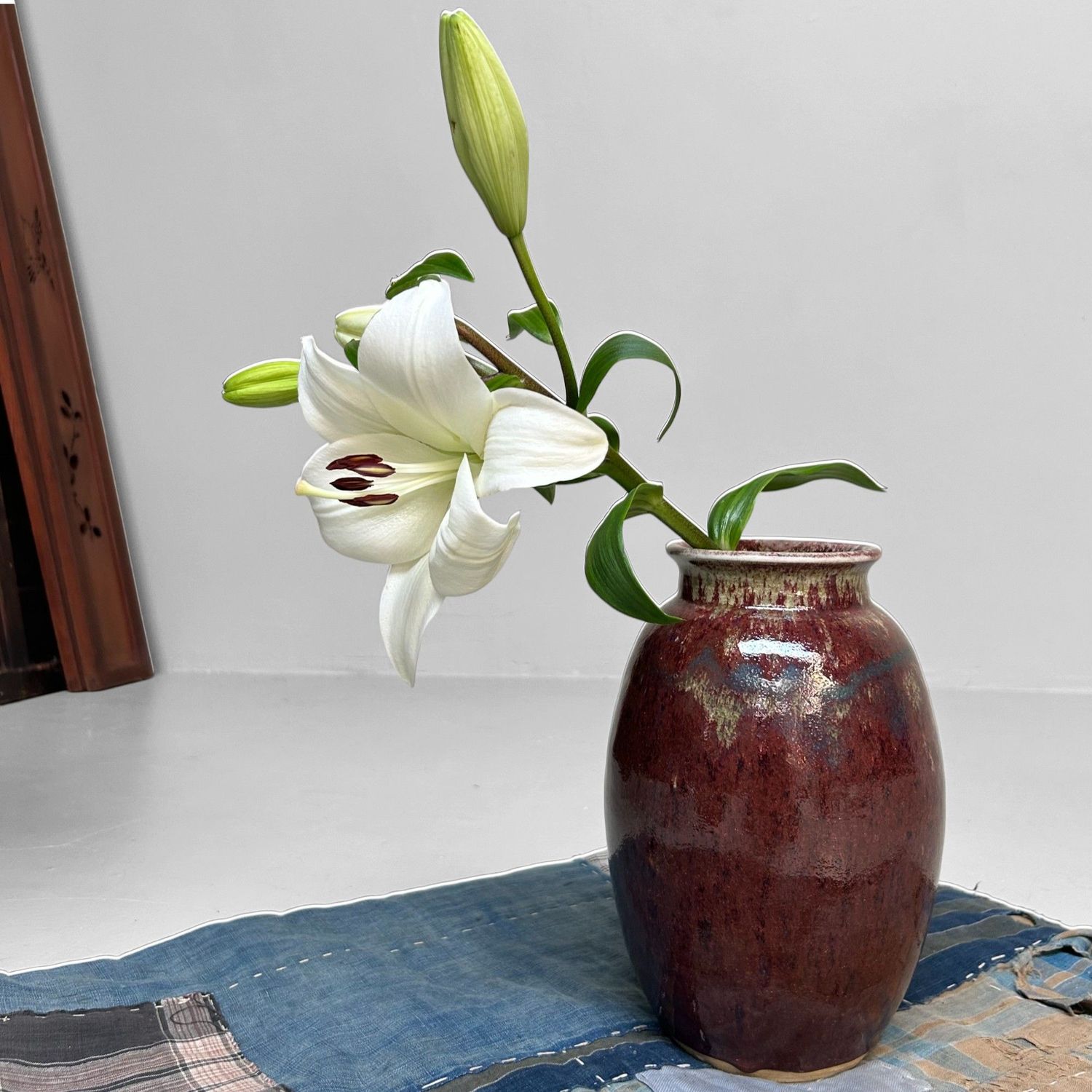 Unique Ceramic Ikebana Vase by Noma Gazan, 1970s, Japan