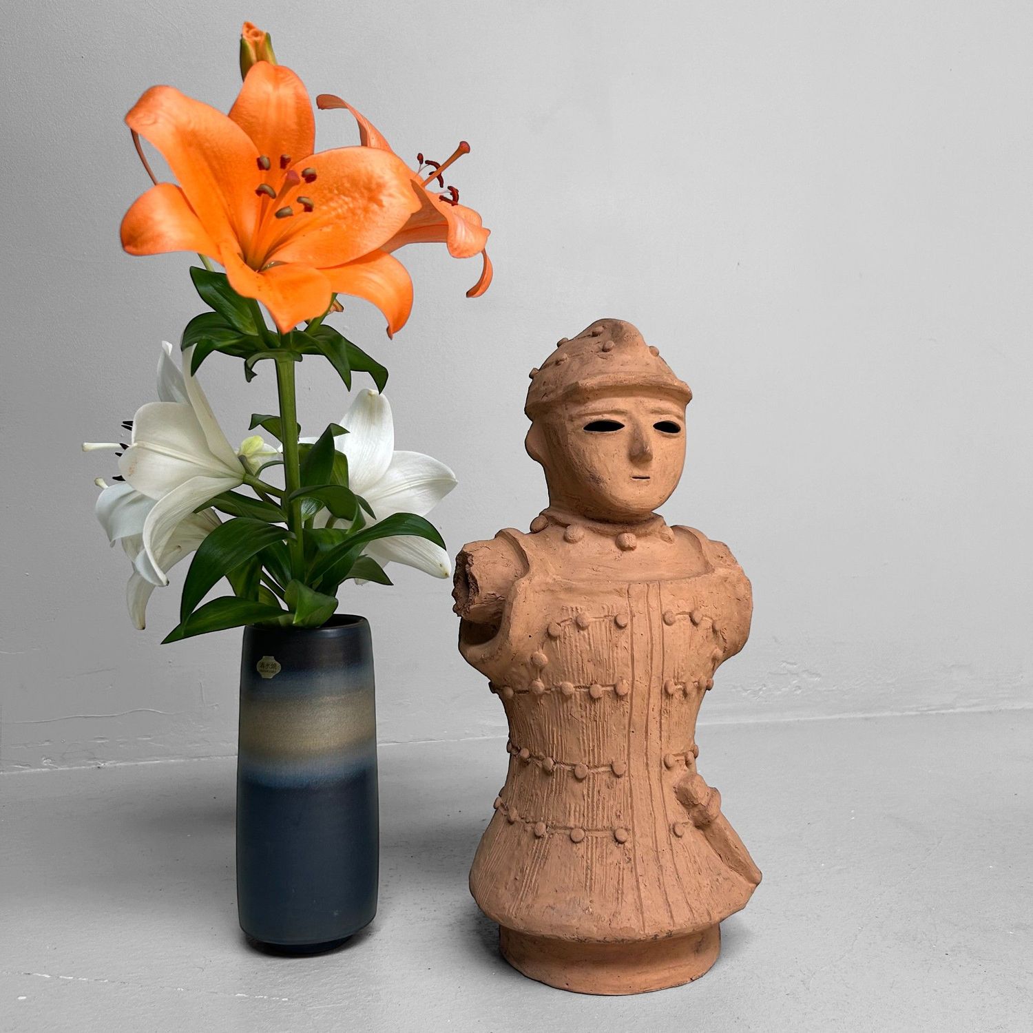 Japanse Terracotta Haniwa Krijger in Tankō-Pantser, Miyazaki, jaren '50.