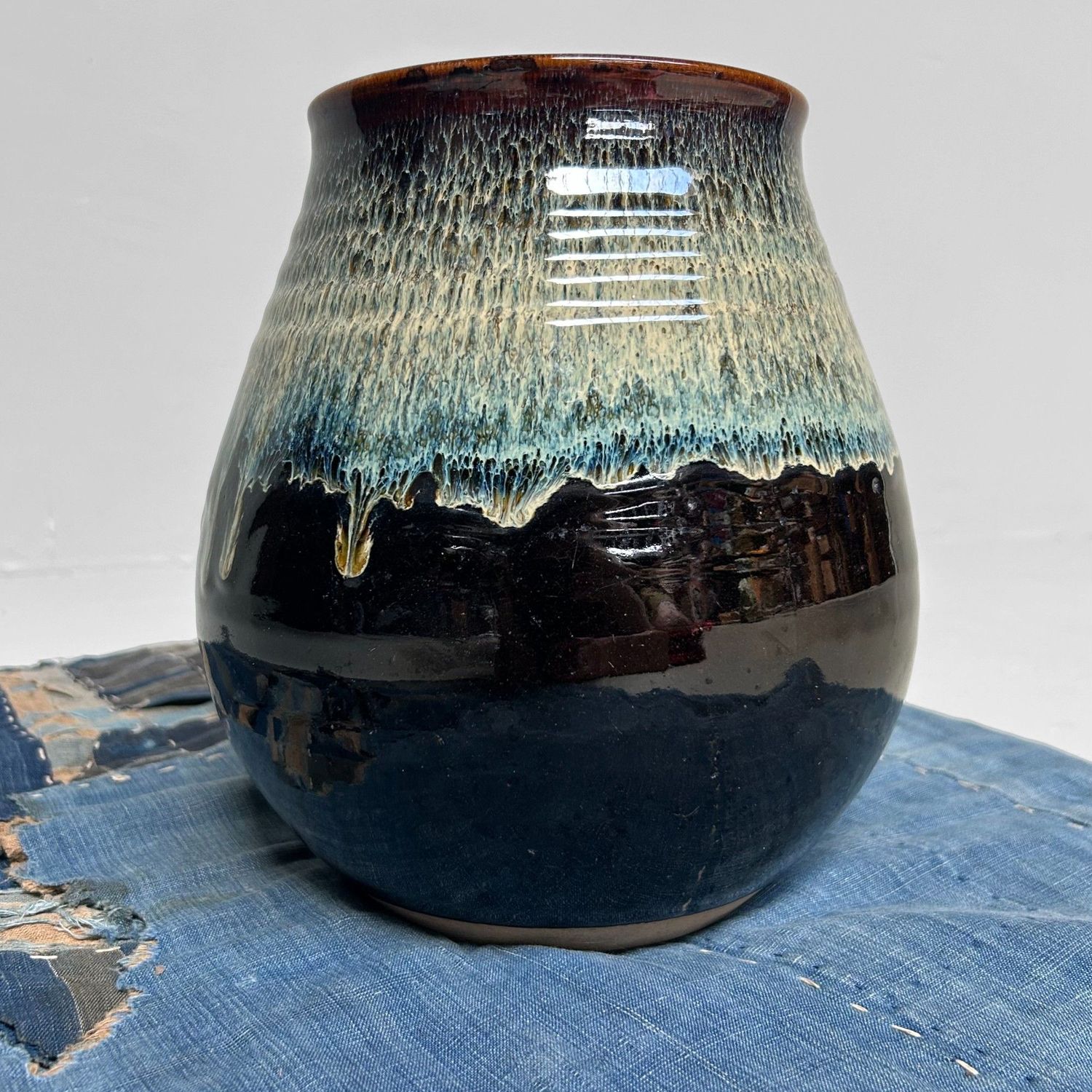 Unique Japanese Ikebana Flower Vase, Koishiwara-yaki, 1970s Unique Japanese Ikebana Flower Vase, Koishiwara-yaki, 1970s