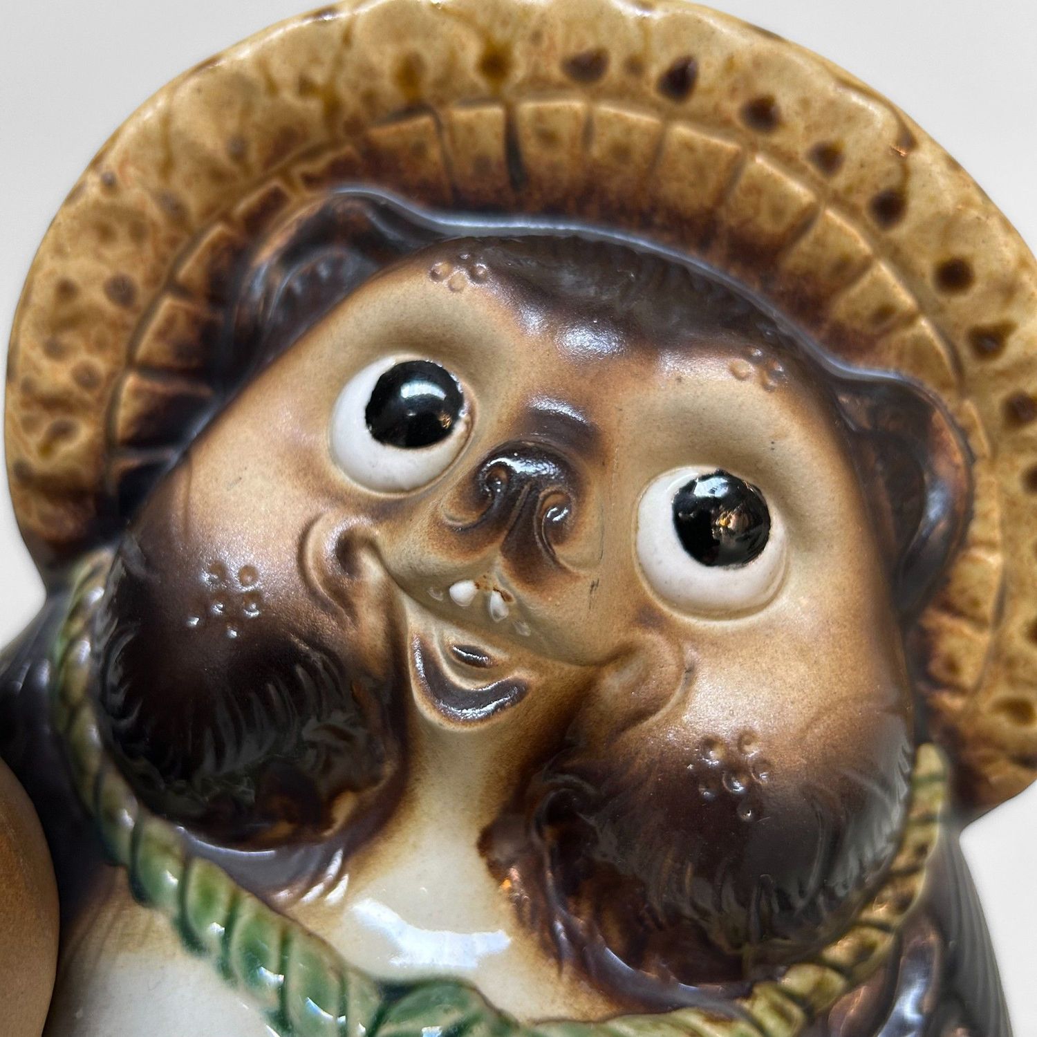 Vintage Tanuki Beeld – Japanse  Geluksbrenger met Geldbuidel, 1980