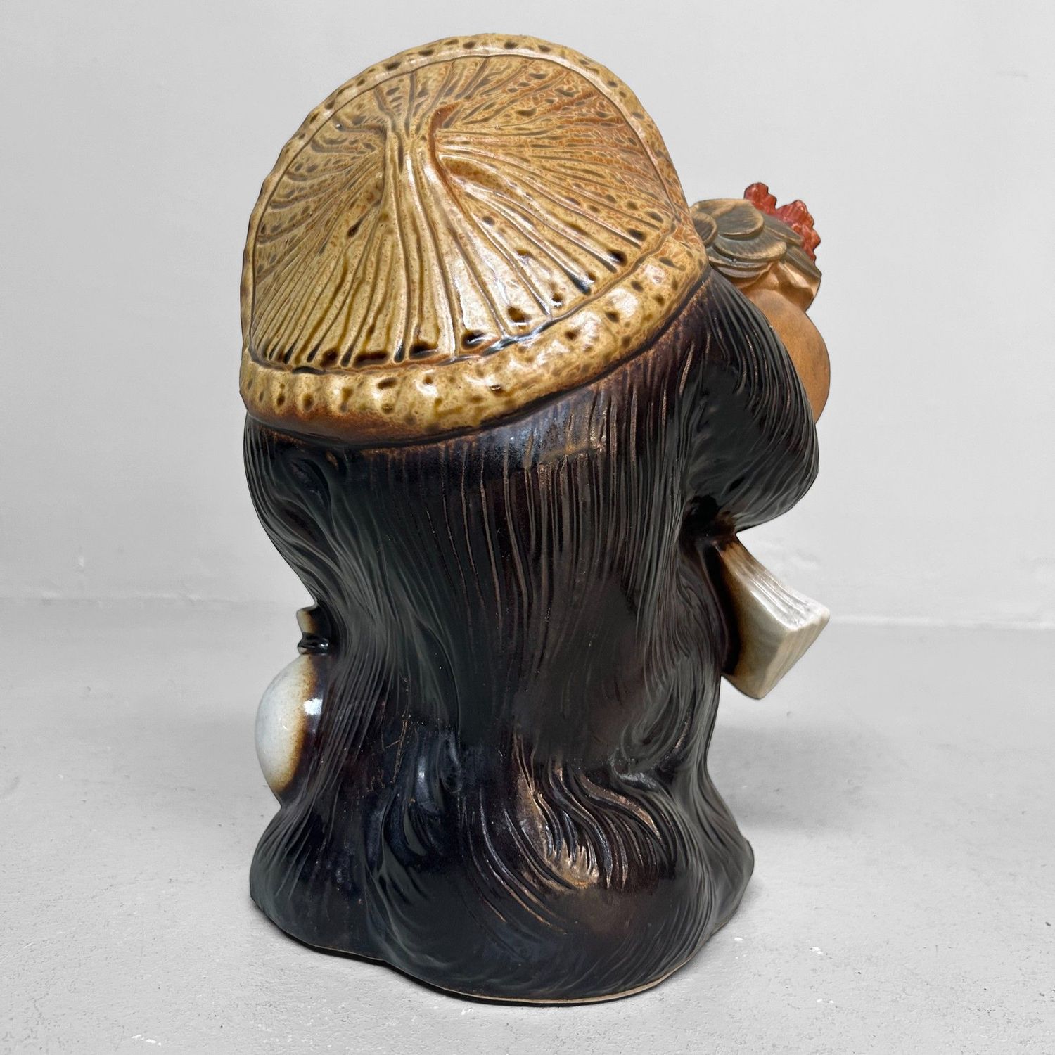 Vintage Tanuki Beeld – Japanse  Geluksbrenger met Geldbuidel, 1980