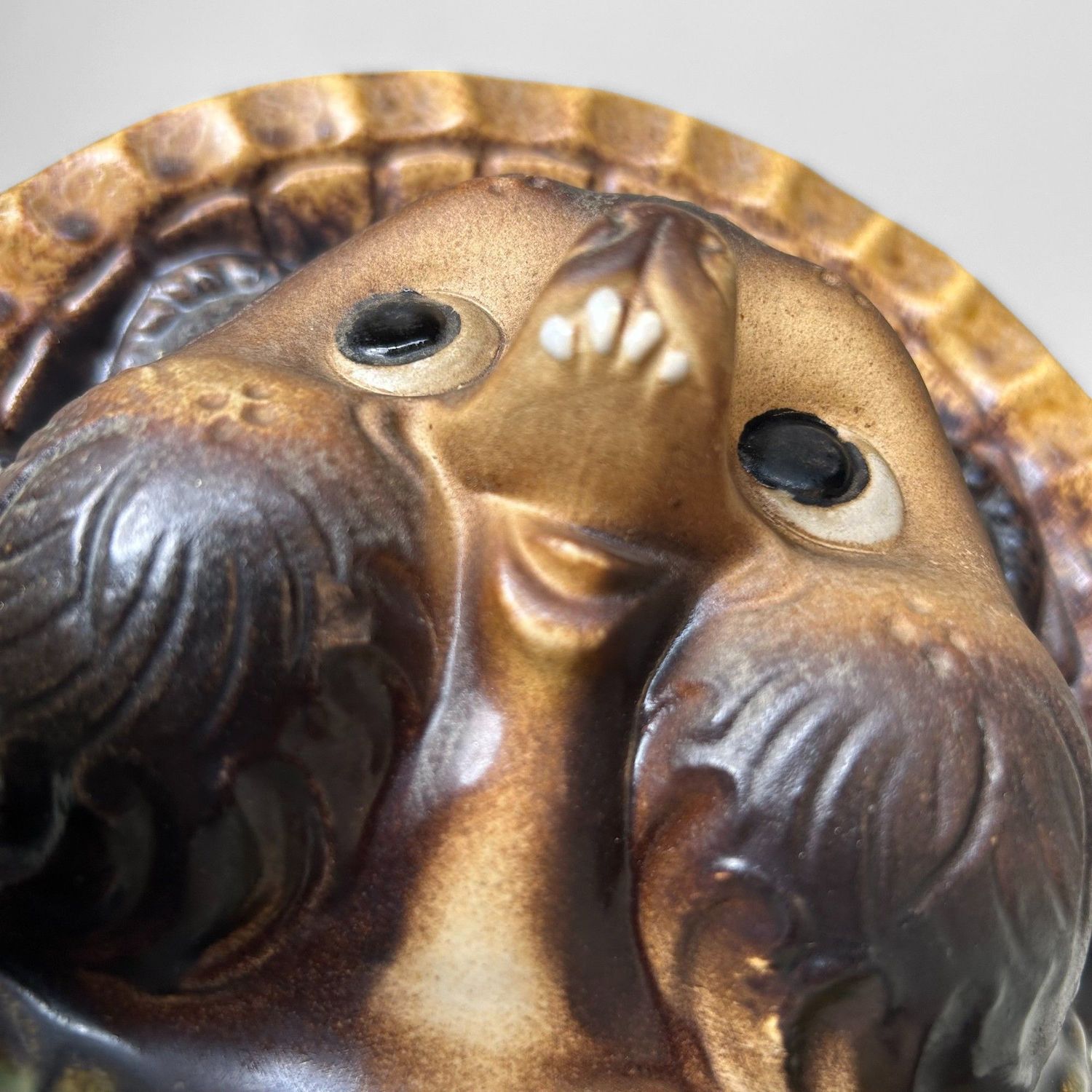 Vintage Tanuki Beeld – Japanse  Geluksbrenger met Geldbuidel, 1980