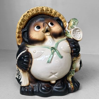 Vintage Japanse Tanuki, Shigaraki, ca. 1980