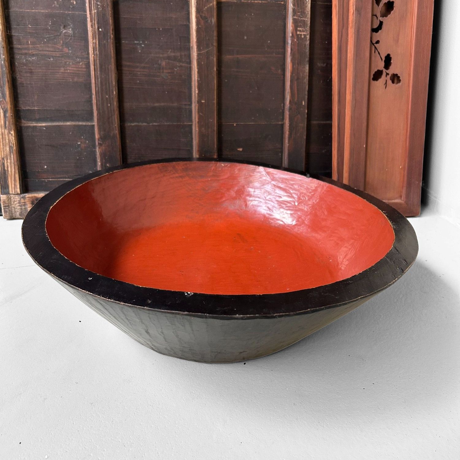 Handgesneden Kibachi (木鉢) – Antieke Japanse Deegkom, jaren '20