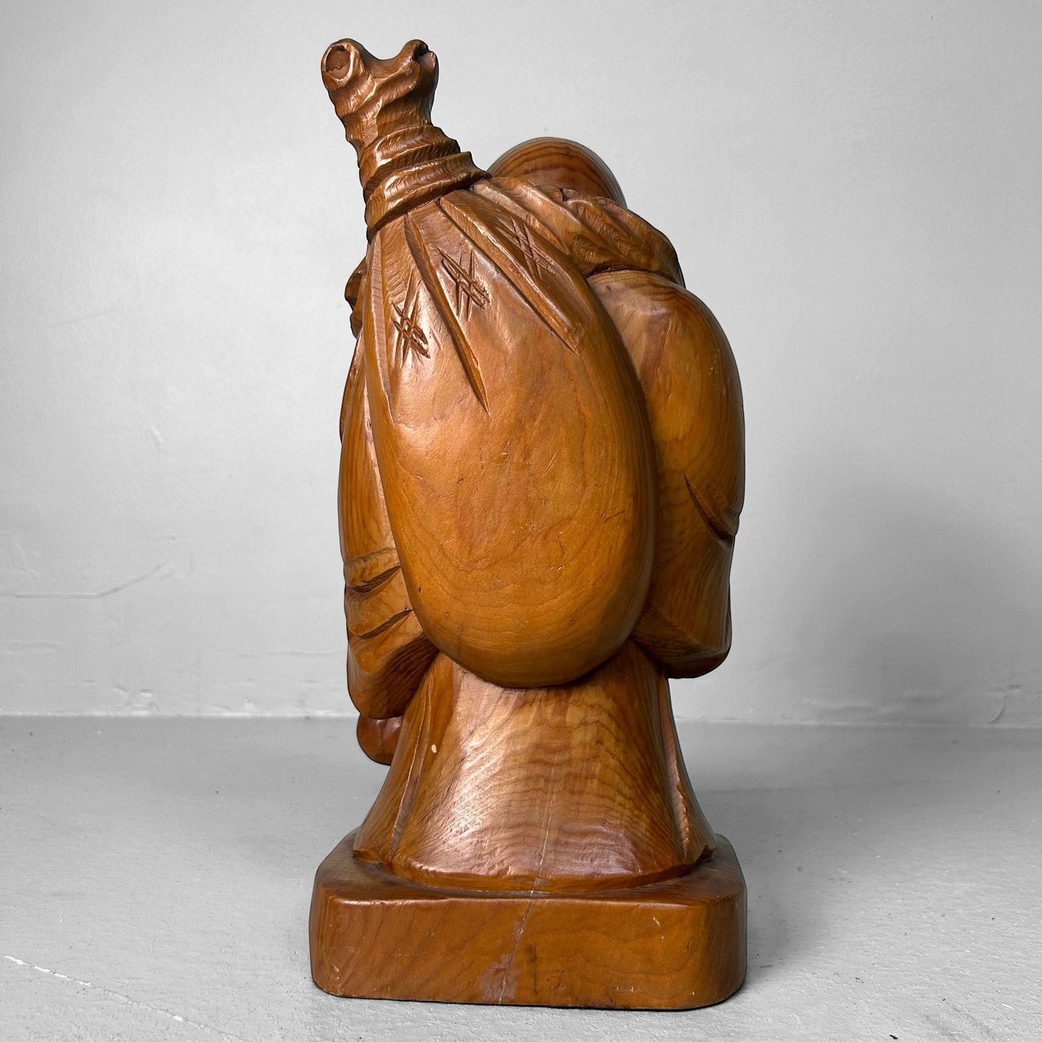 Authentiek Houten Hotei Beeld – Japan, 1950-60.