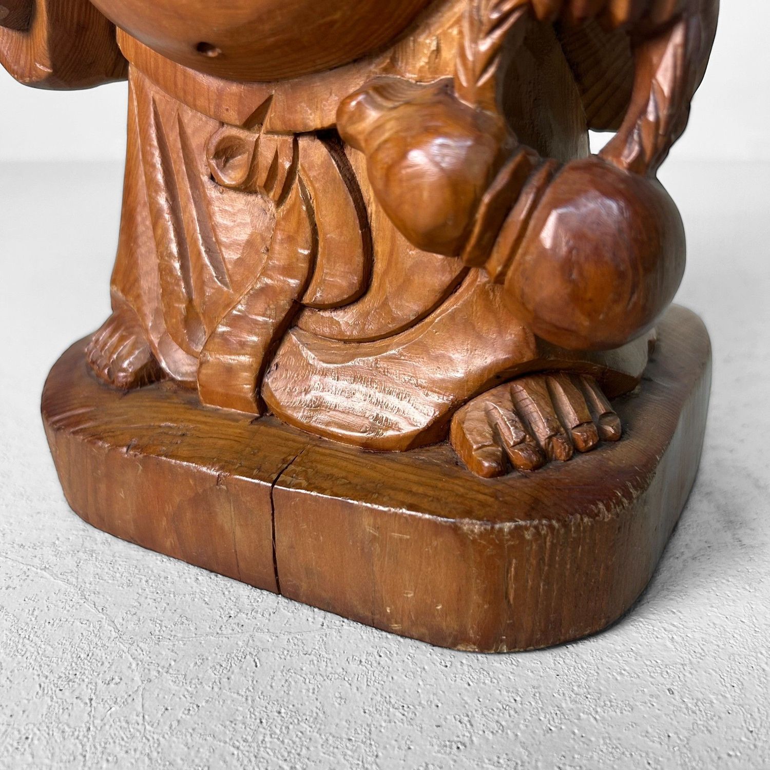 Authentiek Houten Hotei Beeld – Japan, 1950-60.