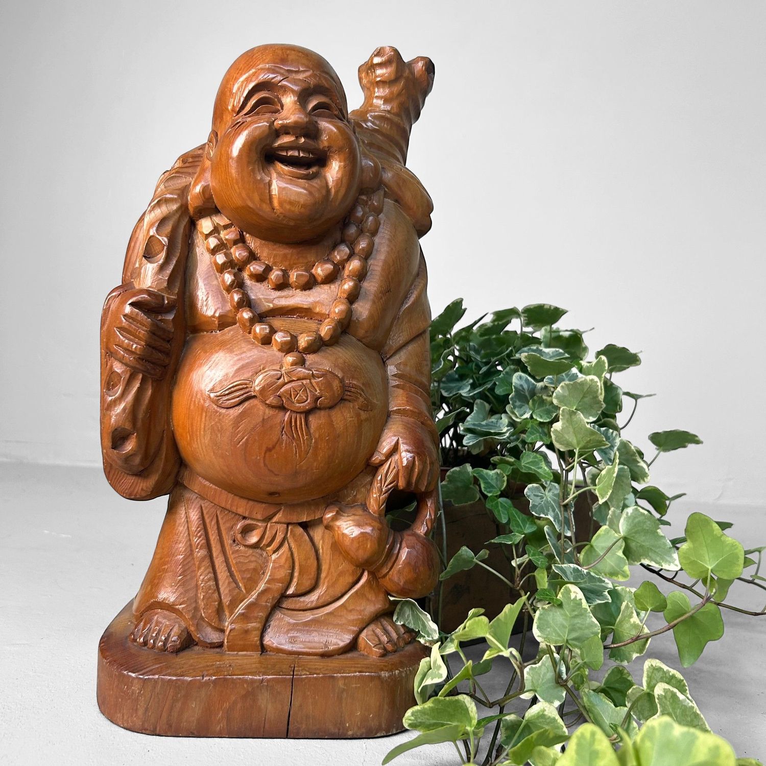 Authentiek Houten Hotei Beeld – Japan, 1950-60.